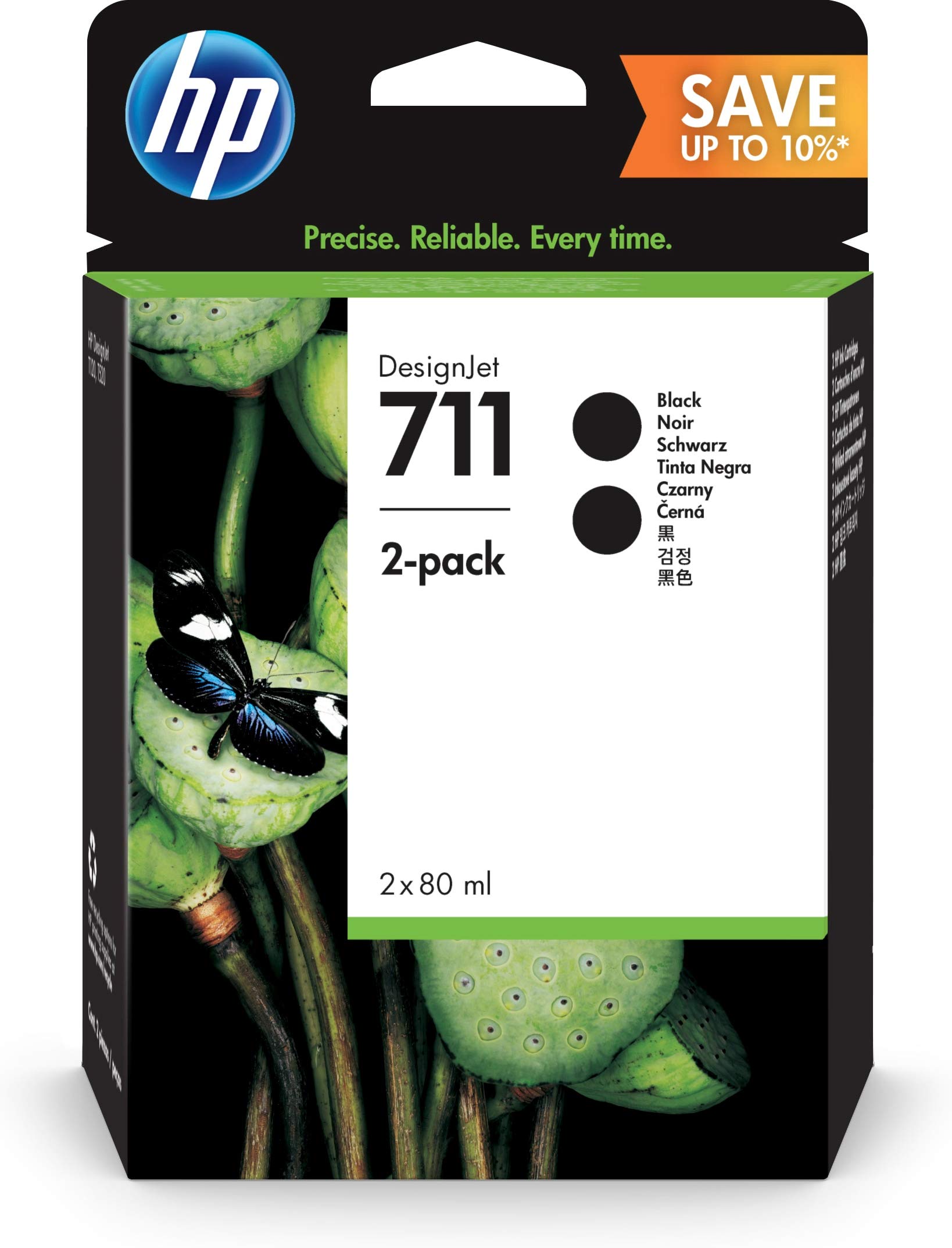 HP Original Ink Cartridge Compatible with Designjet Series, 80 ml, Black, Pack of 2,2717027