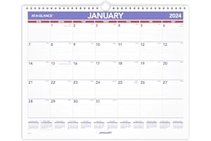 AT-A-GLANCE 2024 Wall Calendar, 15" x 12", Medium Wide, Spiral Bound, Monthly (PM82824)