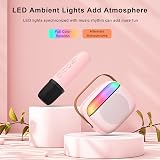 PKBD Karaoke Machine for Kids with 2 Wireless Microphones Pink Bluetooth Speaker view 4