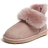 Dearfoams Women's Fireside Shearling Water Resistant Indoor/Outdoor Foldover Boot Slipper