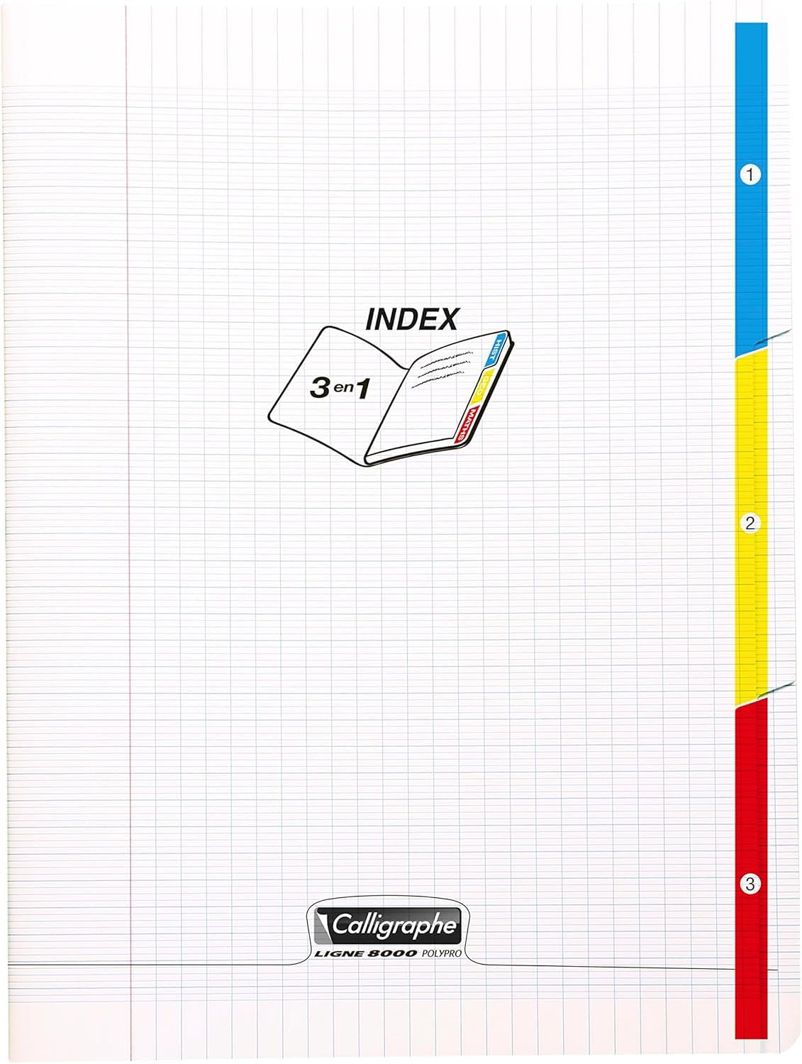 Calligrapher 18224C A Stapled Notebook 3 Index Clear (a Clairefontaine Brand) - 17x22 cm - 96 Seyes Ruled Pages - 90 g White Paper - Transparent Polypro Cover