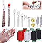 CAIJ 37PCS Big Eye Steel Sewing Needles Kit, Stainless Steel Needles for Hand Sewing, Portable Sewing Kit for Adults, Needle and Thread Sewing Tool Set for DIY Repair, Quilting & Embroidery