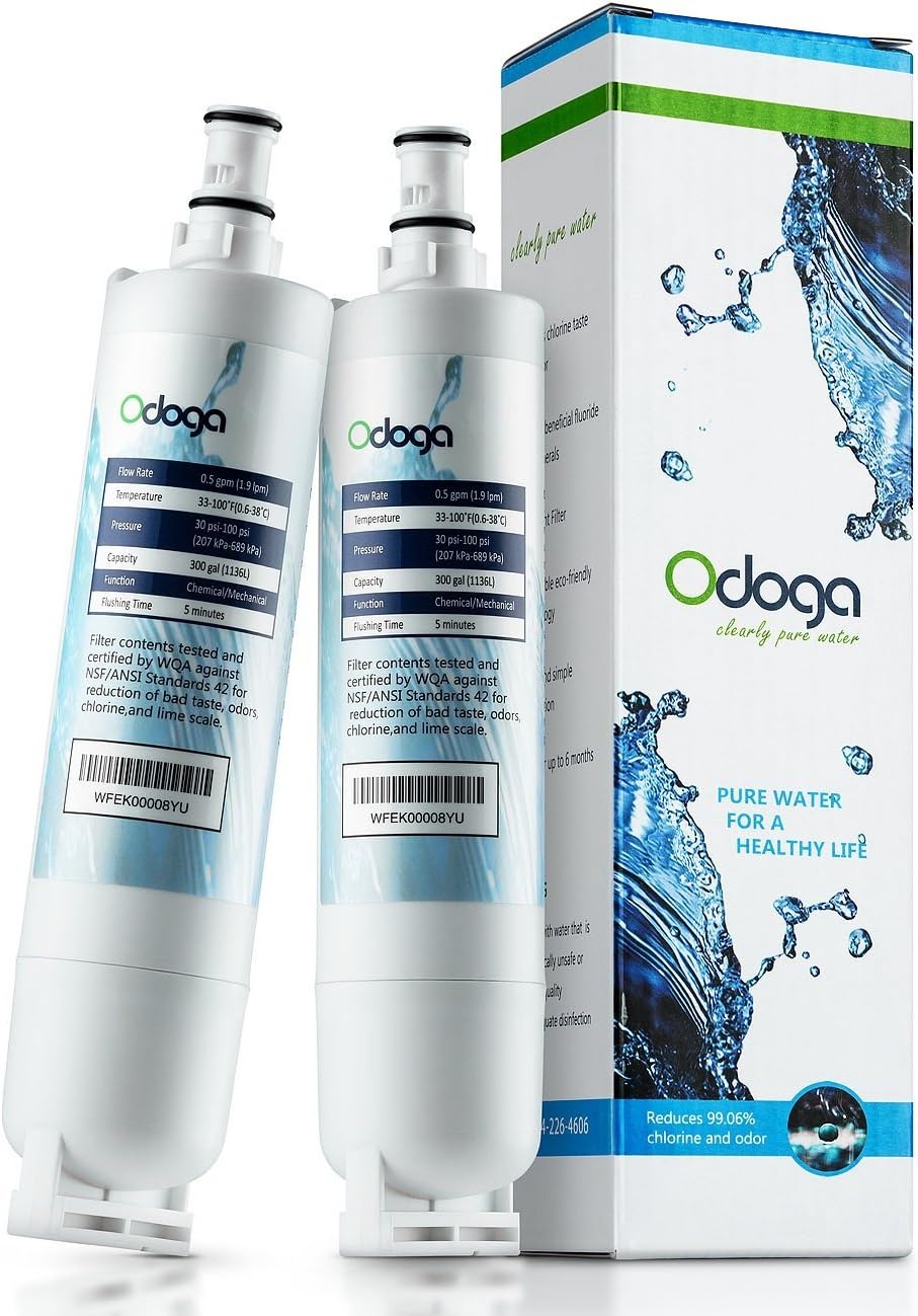 Odoga 4396508 Refrigerator Water Filter Compatible with Whirlpool 4396508, EDR5RXD1, 4396510, 4392857, WF-NLC240V, WF-L500, 4396918, W10186668, EveryDrop Filter 5, Kenmore 46-9010 (2-Pack)