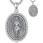 Cargari Viking Necklace Triple Horn of Odin/Wolf/Thor Hammer Necklace Viking Pendant Norse Jewelry Gifts for Man