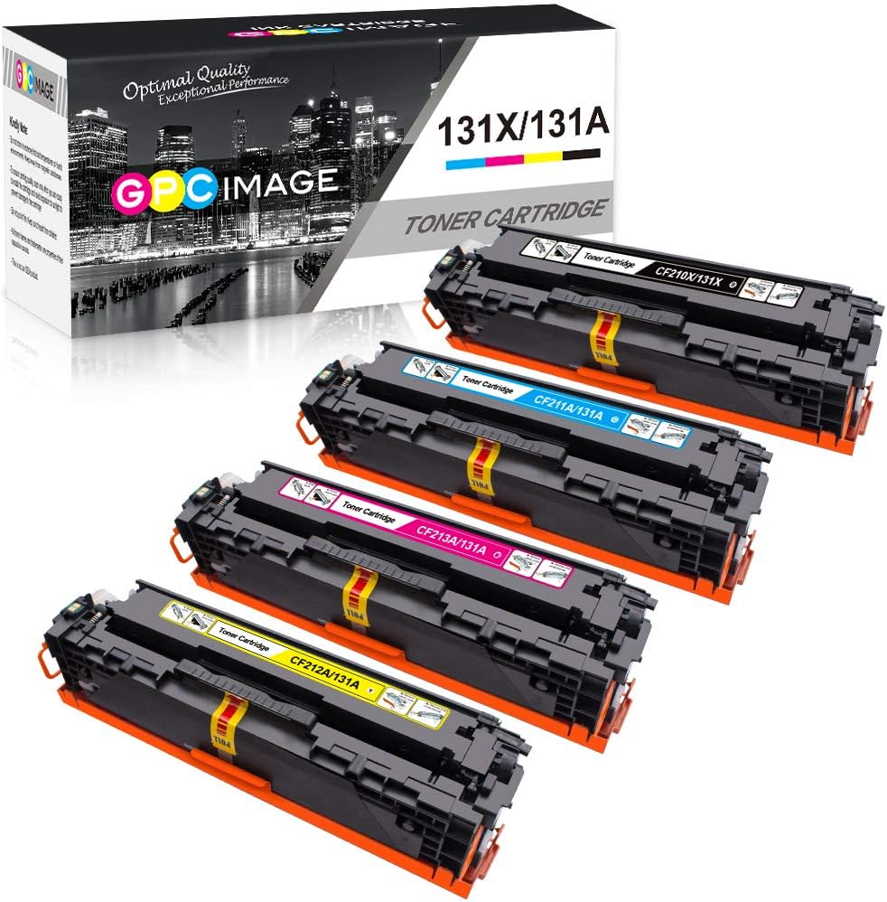 GPC Image 131X Toner Cartridges Compatible for HP 131X Toner for HP LaserJet Pro 200 color MFP M276n M276nw M251n M251nw CF210X CF211X CF213X CF212X (Black Cyan Magenta Yellow