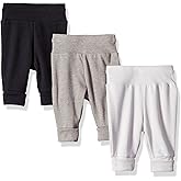 Hanes unisex-baby Hanes Baby Pants, Flexy Soft Knit Pull-on Sweatpants, Stretch Joggers for Babies & Toddlers, 3-pack