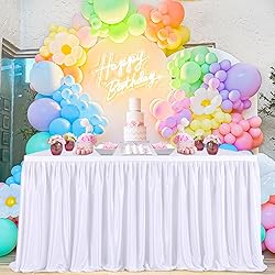 9ft White Table Skirts for Rectangle Tables
