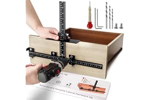 BAONEEDY Cabinet Hardware Jig for Handles and Pulls,Aluminum Alloy Cabinet Door Handle Jig for Doors and Drawers,Adjustable Cabinet Handle Template Tool Door for Drawer Front Knobs Handles and Pulls