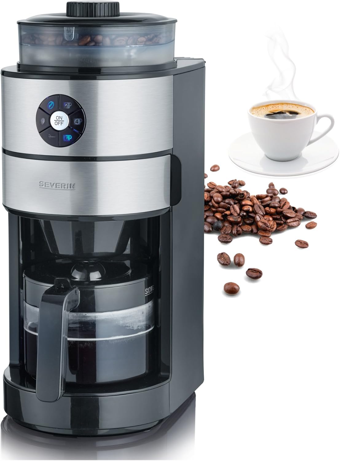 Severin Coffee Maker with 1000 W of Power KA 4811, Brushed Stainless