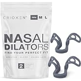 Crioxen Nasal Dilators for Breathing Sleeping, Nostril Opener 2-Pack | Reusable Internal Nostril Nose Opener, Anti Snoring Device Maximum Nasal Airflow Support Comfortable Fit 2 Pack Firm M/L