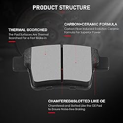 cciyu D1071 Ceramic Rear Brake Pad Set Fit For Ford