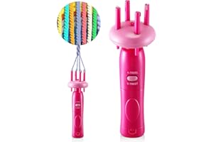 Enhon Cord Maker Portable Fringe Twister, Handheld Cord Maker for Craft Yarn Making Twister for Beginners(Pink)