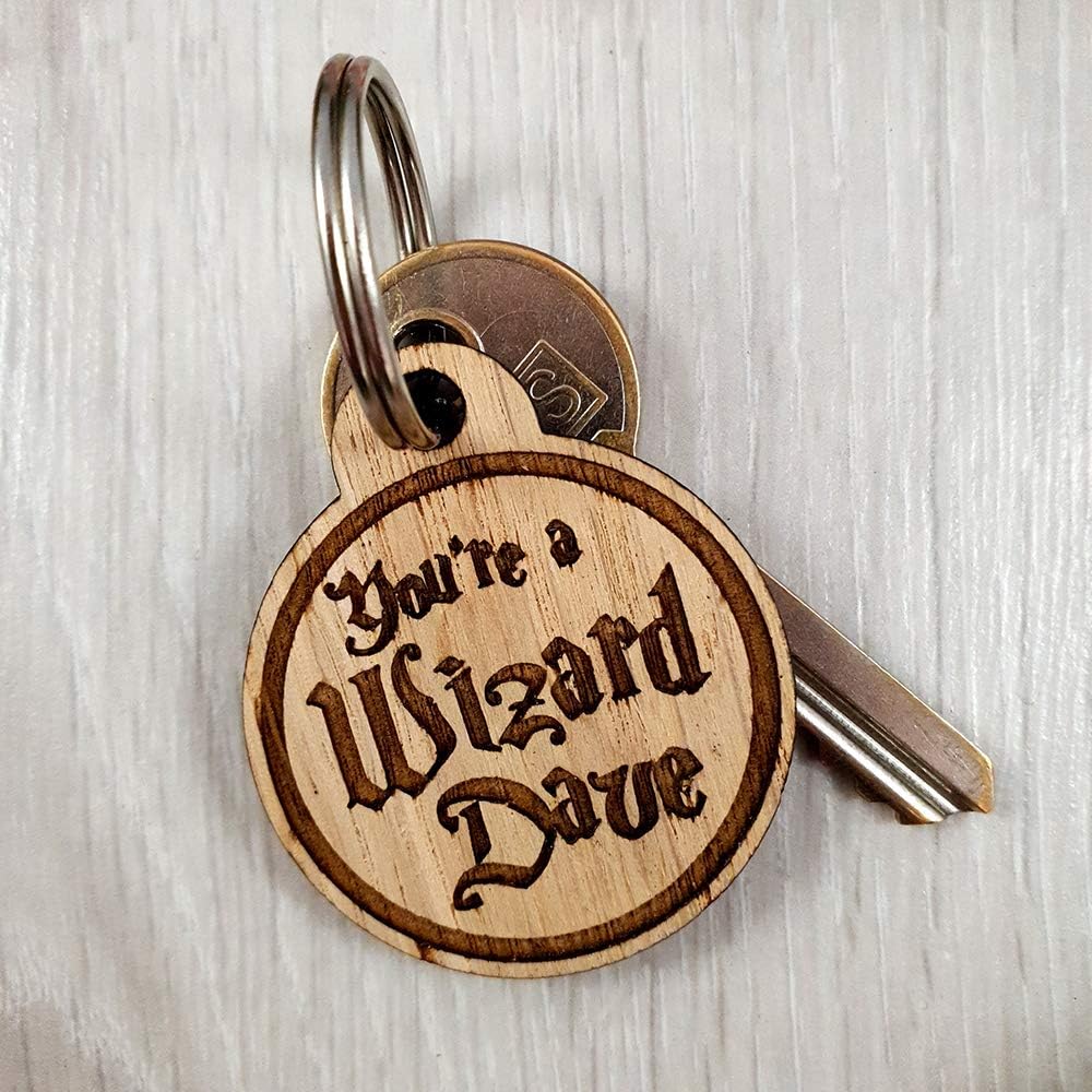 My Pretty Little GiftsPersonalised Keyring You're a Wizard/Witch [NAME] Wooden Keyring