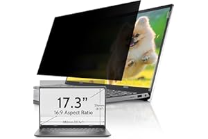IPROKKO Laptop Privacy Screen 17.3 Inch for HP Dell Acer Asus Lenovo Thinkpad Envy Xps, 16:9 Aspect Removable 17.3in Anti Blue Light Glare Privacy Filter, Anti Spy Computer Monitor Security Protector
