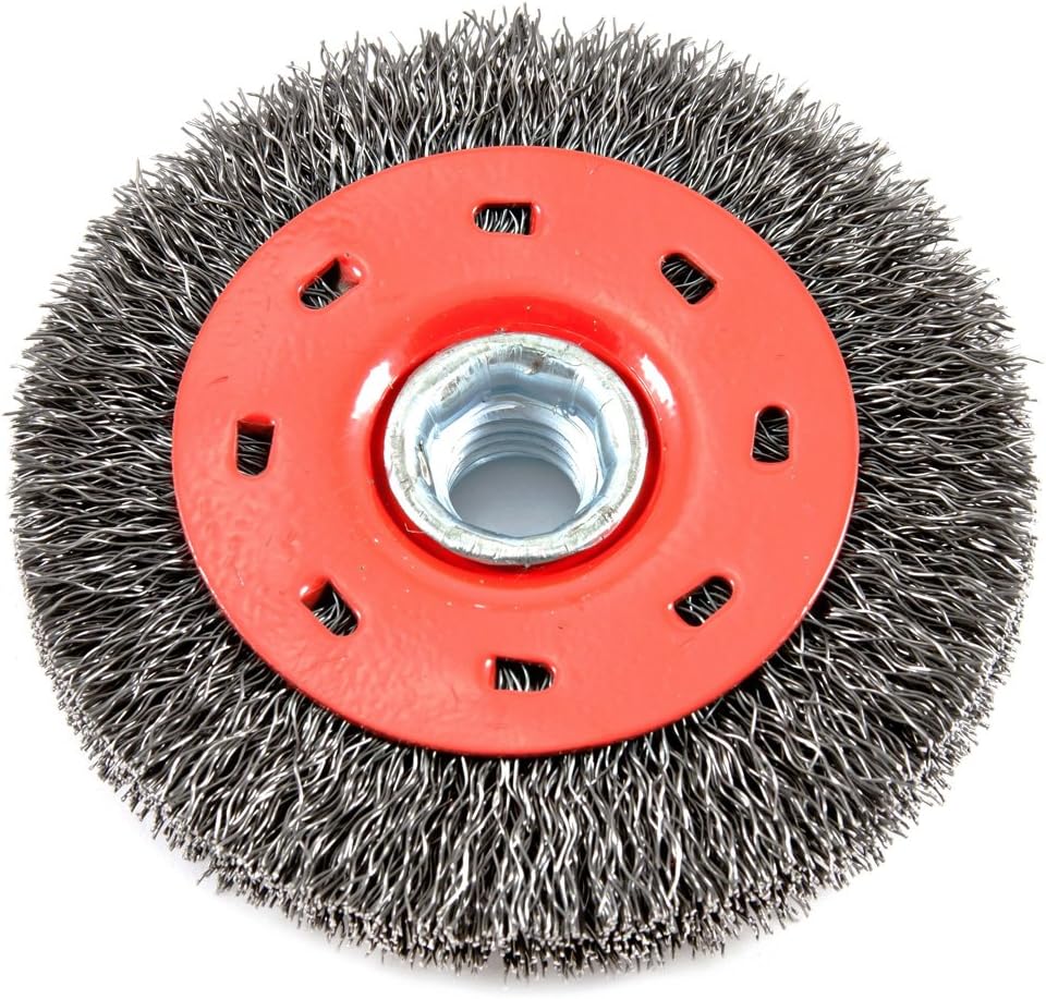 Forney 72788 Wire Wheel Brush, Coarse Crimped with 5/8-Inch-11 Threaded Arbor, 4-Inch-by-.014-Inch: Home Improvement
