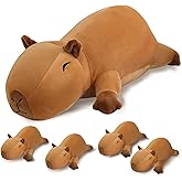 SQEQE Stuffed Capybara Plush - Cute Capybara Mommy with 4 Babies Surprise Soft Animal Toy Christmas, Valentine's, Birthday Gifts Ideal for Boys and Girls