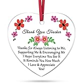 Thank You Gifts for Teacher Christmas Ornament Teacher Appreciation Gifts for Women Teachers Day Birthday Back to School Graduation Gift for Teachers Mentor Acrylic Hanging Ornament