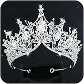 COCIDE Silver Crown for Women Baroque Queen Crown and Tiara for Women Crystal Headband Mermaid Crown Princess Tiaras Hair Accessories for Bride Party Bridesmaids Halloween Costume Cos-play Gift