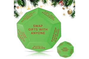 kykake 2025 New-Santa Swap Gift Exchange Dice,3 * 3in Exchange Gifts Family Game,Stocking Stuffers for Men Women, Anniversary Christmas Birthday Gifts for Men Women, Large Dice Party Gifts for Xmas