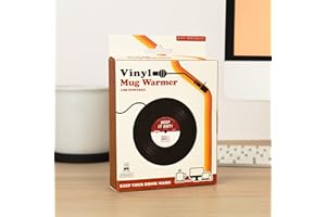 Gift Republic USB Mug Warmer - Retro Vinyl Record Design - Keep Coffee & Tea Warm at Your Desk - USB Powered Hot Drink Warmer