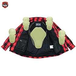 Daniel Smart Men Motorcycle Flannel Shirt Sporty