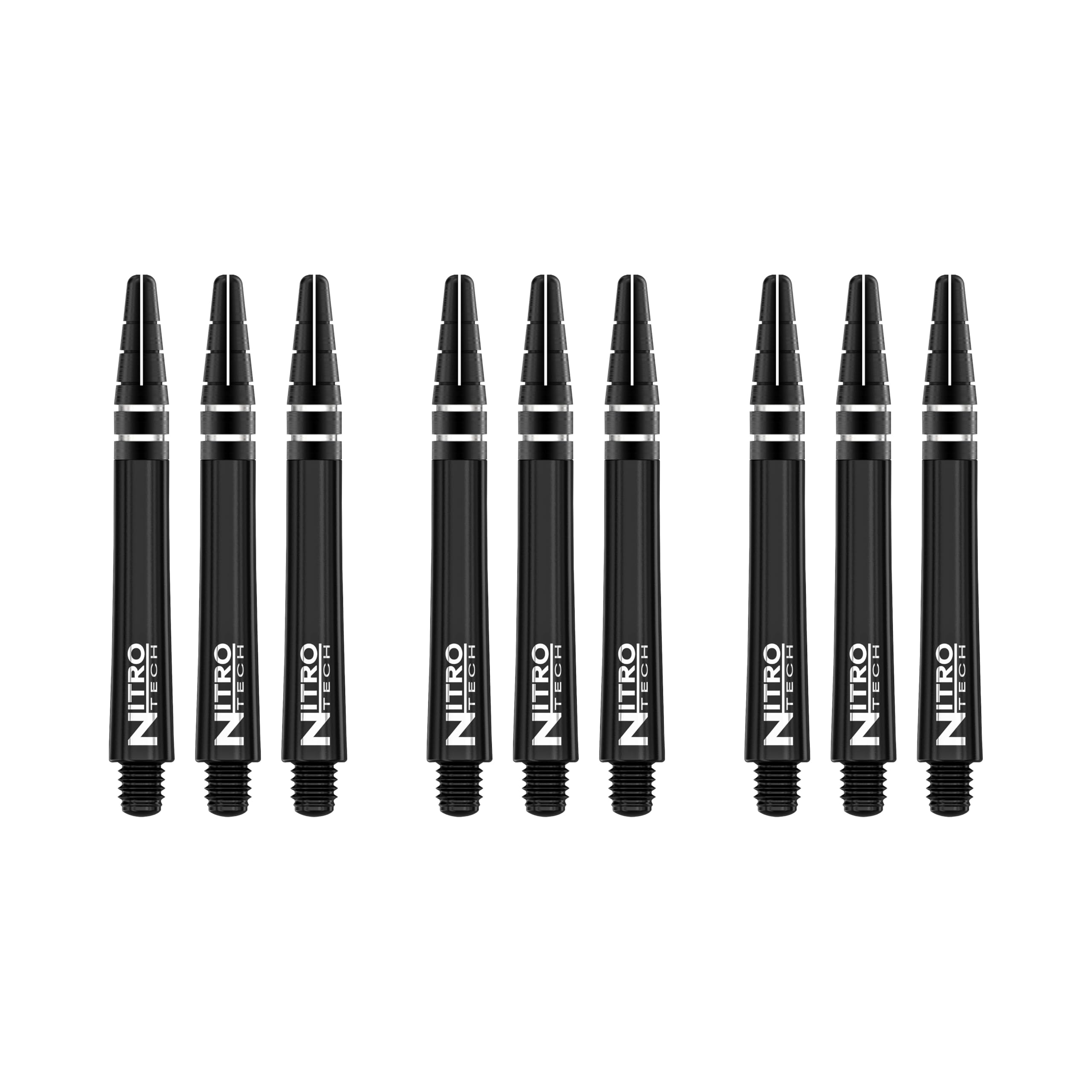 RED DRAGON Nitrotech Medium Stems - Solid Black - 3 sets per pack (9 Stems in total)