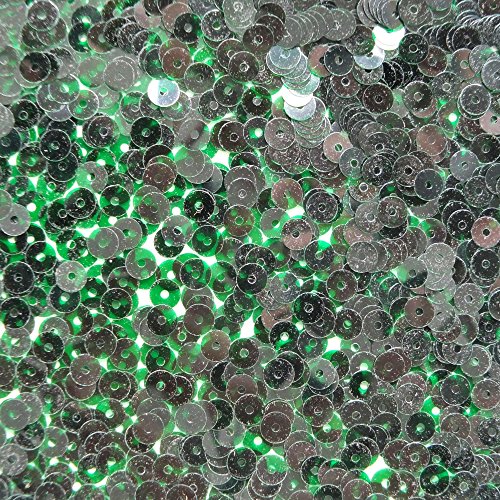 5mm Flat Round Sequin Paillettes ~ Deep Green See-Thru Transparent ~ Loose sequins for embroidery, bridal, applique, arts, crafts, and embellishment. Made in USA.