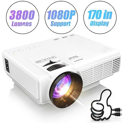 YUHT Proyector ,1080P Mini Portátil Proyector Cine en Casa ...