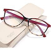 Madison Avenue Square Vintage TR90 Blue Light Blocking Reading Glasses for Women, Anti Eyestrain/Glare Computer Readers