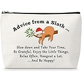 Sfodiary Sloth Lover Gift Makeup Bag Sloth Themed Gift for Women Inspirational Gifts for Friend Daughter Sister Bestie Cosmetic Bag Animal Lover Gifts for Students Coworker Christmas Birthday Present