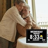 TROCOTN Digital Clock with Date and Day 7 inch Large Display 8 Languages view 7