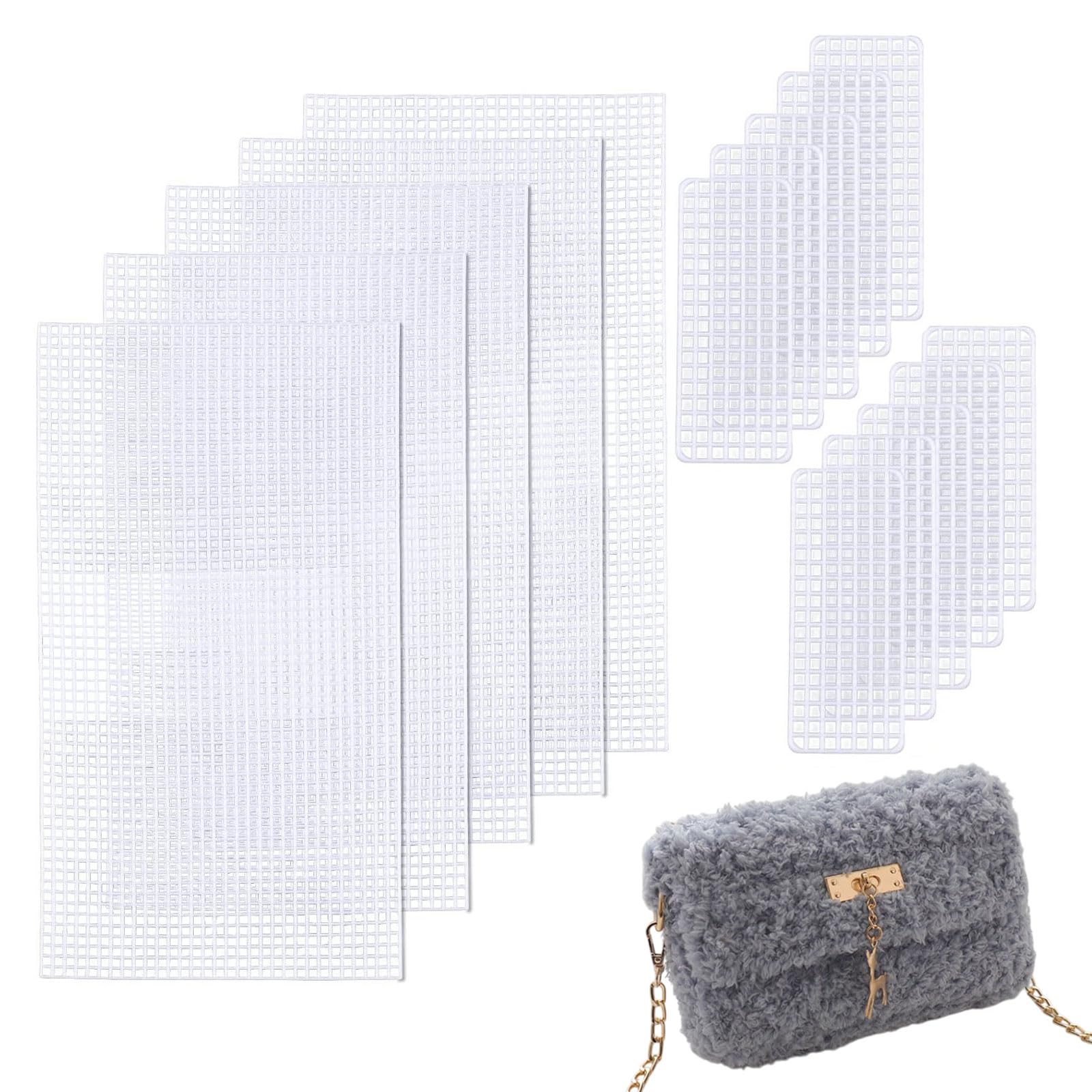 CHGCRAFT 15 Pcs Mesh Plastic Canvas Sheets DIY Handbag Making Craft Accessories, for Embroidery Cross Stitch Acrylic Yarn Crafting Sewing Projects