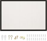OWLKELA Linen Bulletin Board 60x40 cm Black Oak Frame Corkboard view 1