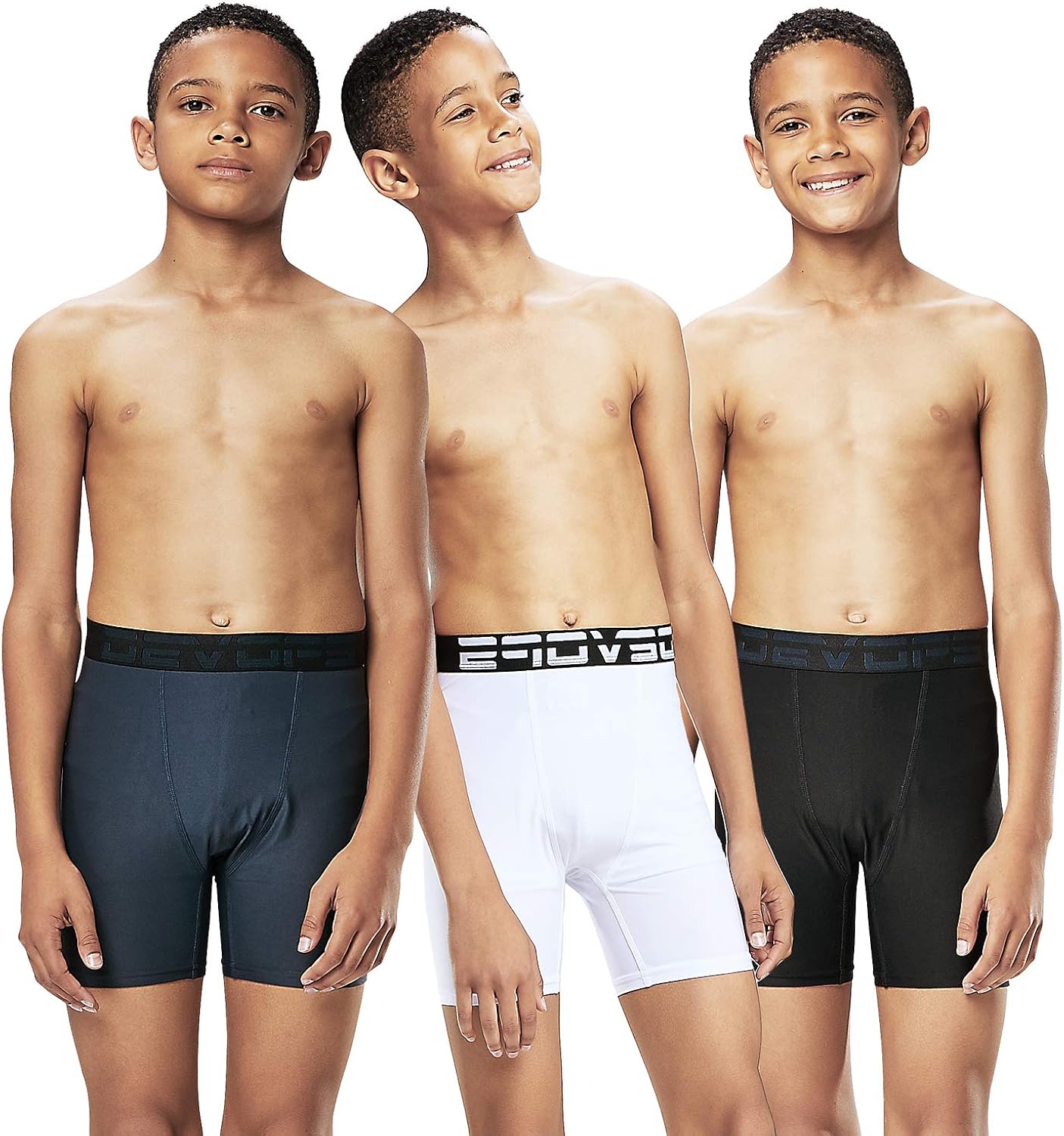 DEVOPS Boys Performance Active Boxer Briefs Underwear Shorts (3-Pack): Clothing