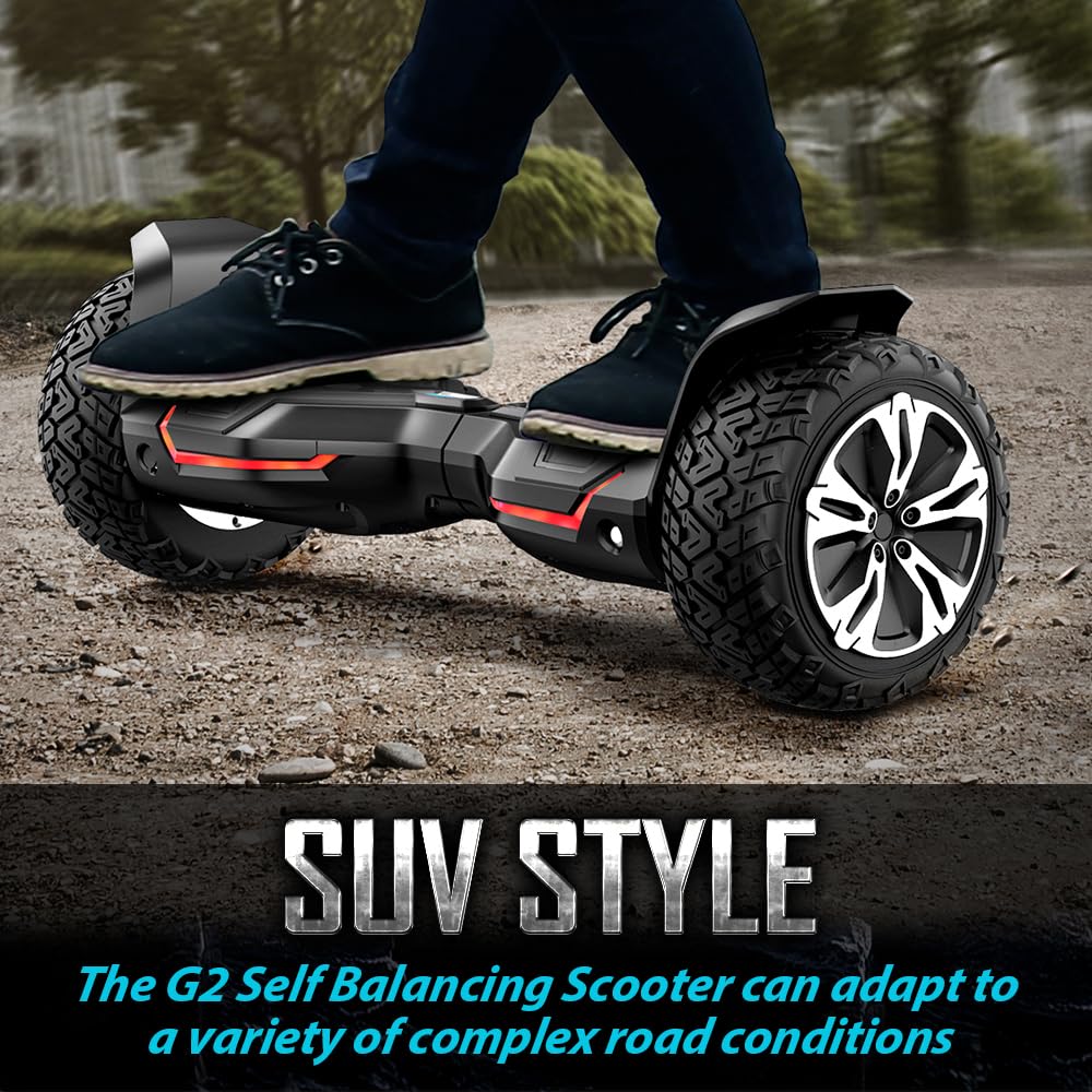 Gyroor Warrior 8.5 inch All Terrain Off Road Scooter with Bluetooth Speakers and LED Lights, UL2272 Certified Self Balancing Scooter