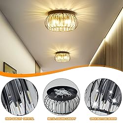 BUXVRCS Modern Crystal Chandelier, 4-Light Flush
