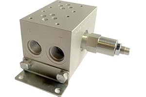 FLUIDHAUS Hydraulic Parallel Valve Manifold Aluminum D03 NG6 Cetop 3 subplate pattern (With Pressure Relief valve, 2 stations)