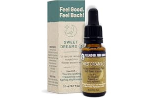 Feel Bach! Flower Essence Remedy Sweet Dreams 3, Natural Sleep Aid Remedy, 20ml, 0.7 Fl Oz