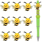 HUAAPLEVLA 10Pcs 3D Bee Silicone Beads for Keychain Making Unique 3D Focals Animal Focal Beads for Pens Bracelets Necklace Earrings DIY Crafts Jewelry Making