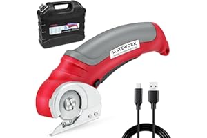 Matework Cordless Electric Scissors, 4V Multi-Cutter with Suitcase, 2000 mAh Cardboard Cutter with Self-sharpening Blade, Power Rotary Scissors for Carpet Leather