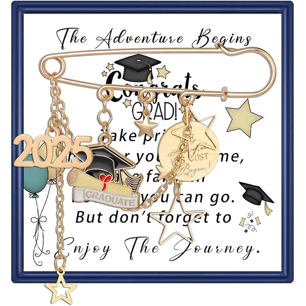 Class Of 2025 Graduation Brooch Pins – 6pcs Grad Cap Enamel Lapel Pins For Jackets