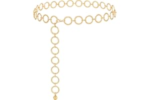 SUOSDEY Gold Silver Waist Chain Belt for Women,Fashion Metal Adjustable Chain Belts for Dresses