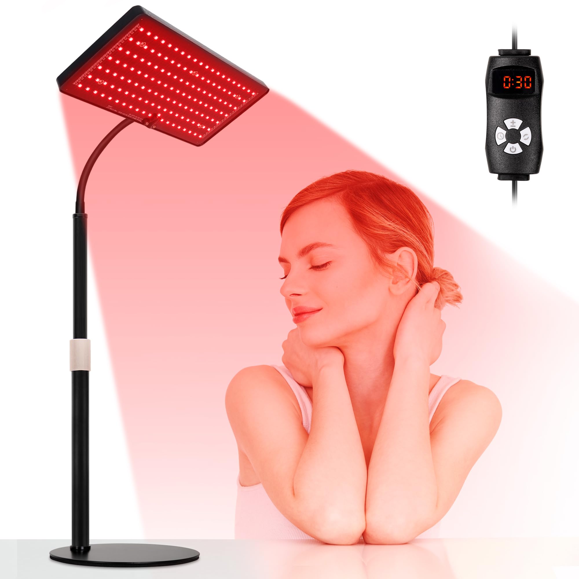 Photo 1 of SAVILER Red Light Therapy, Red Light Therapy for Body with Adjustable Stand, Red Light Therapy Lamp for Face, 660nm & 850nm Infrared Red Light Therapy Device with Therapy Glasses at Home Use