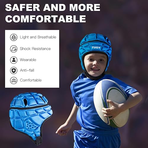 Protège-tête Réglable Pour Rugby/football - Confortable Et Résistant Aux Chocs, Pour Enfants Et Ados - 2