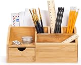 woodluv Desk Organiser Bamboo 24.5 x 15 x 11cm Multi-Functional Tidy view 8
