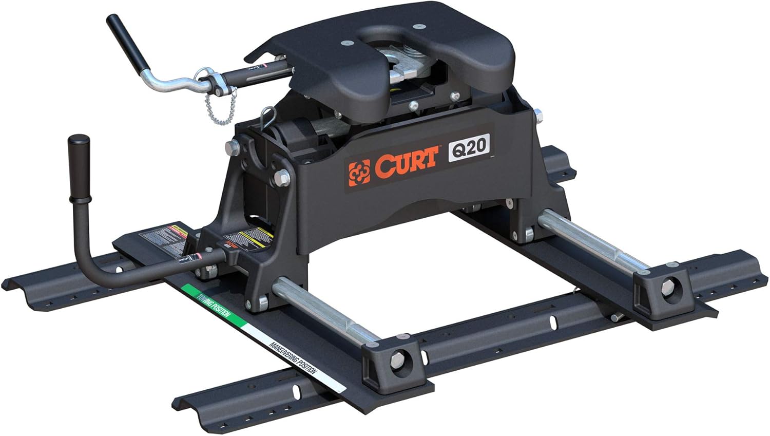 CURT 16636 Q20 Fifth Wheel Hitch Head with R20 Roller and Rails