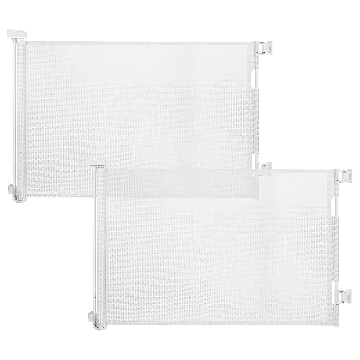 Photo 1 of (2 Pack) Retractable Baby Gate for Stairs & Doorways,55" Wide x 33.6" Tall Easy Installation Mesh Dog Gate for Indoor & Outdoor Use,Pet and Dog Safety Gate for Hallways(White)