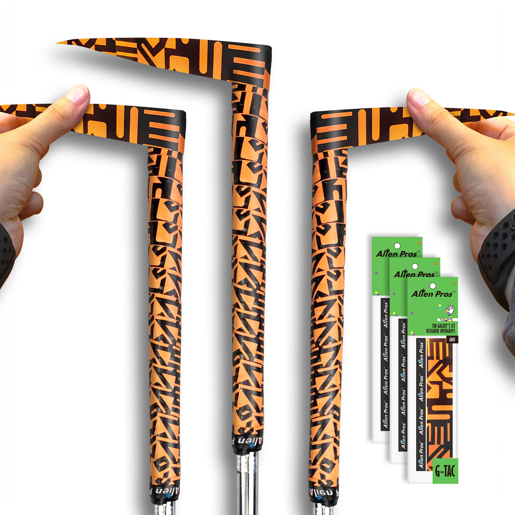 Alien Pros Golf Grip Wrapping Tapes (3-Pack) - Innovative Golf Club Grip Solution - Enjoy a Fresh New Grip Feel in Less Than 1 Minute (3-Pack, Egyptian)