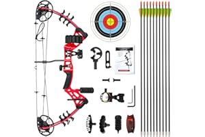 WUXLISTY Youth Compound Bow Set 15-45 Lbs for Teens and Beginner, Package with Archery Hunting Equipment, 5 Pin Sight, Max Speed 260fps, Adjustable, Right Hand