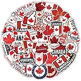 Canada Stickers 50Pcs Canadian Waterproof Vinyl Decals for Bike Water Bottles Laptop Bicycle Refrigerator Cup Luggage Computer Mobile Phone Skateboard